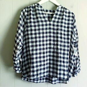 OLD NAVY Plaid Check Gingham Tunic Top M
